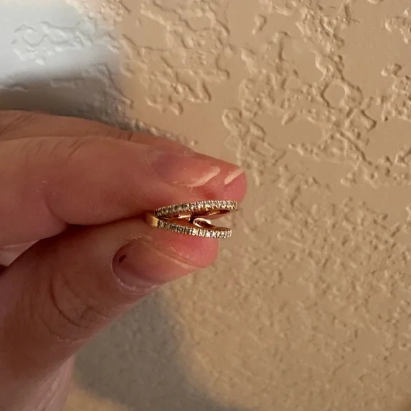 Ring Concierge Diamond Huggies 14K Yellow Gold- Pair - Picture 3 of 6